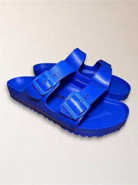 Birkenstock 41 Blue Arizona EVA Sandals Women's L10 Waterproof Slides Summer